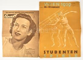 1939 Bécs, diákolimpia képes magazin + 1956 Képes Sport olimpiai különszáma