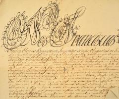 1803 II. Ferenc császár ügyvédi kinevező oklevele Szentmihályfalvai József részére, papírfelzetes vi...