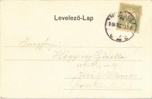 1904 Miskolc, Hámori tó, csónakázók. Kiadja Lövy József fia (László Adolf) (EK)