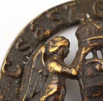 cca 1890 Csász. és Kir. Udvari Szállítók. Angyalos magyar címerrel díszített fém embléma, cégér. / R...