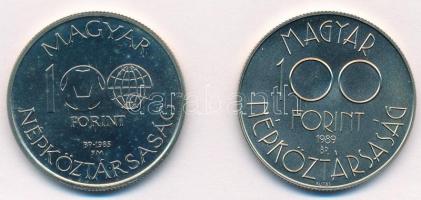 1985. 100Ft alpakka "Labdarúgó Világbajnokság 1986 - Mexikó" kapszulában + 1989. 100Ft Cu-...
