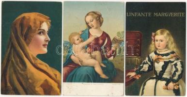 6 db RÉGI Stengel litho művész motívumlap / 6 pre-1945 Stengel litho art motive postcards