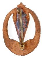 ~1970-1980. "MHS (Munkára, harcra kész)" zománcozott fém ejtőernyős jelvény (15x20mm) T:2