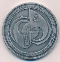 Szovjetunió ~1981. Szovjet-mongol közös űrrepülés fém emlékérem (60mm) T:2 Soviet Union ~1981. Soviet-Mongolian Space Flight metal commemorative medal (60mm) C:XF