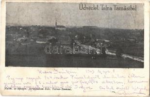 1903 Tamási, Tolna-Tamási; látkép. Jeruzsálem Ede kiadása (EB)