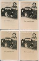 10 db RÉGI egyforma motívum képeslap: Schubert / 10 pre-1945 alike motive postcards: Zwei Schubertfreunde