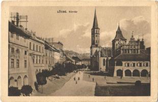 1917 Lőcse, Levoca; Körtér, Városháza, Lőcsei Jótékony Nőegyesület, templom. Singer kiadása / market square, town hall, womens charity organization, church (EK)