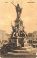 1911 Arad, Szabadság szobor, Schwarz Testvérek üzlete. Weisz Leó kiadása / Martyrs monument, shops (EK)