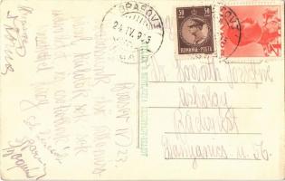 1935 Brassó, Kronstadt, Brasov; Hotel Krone / Hotel Coroana / Korona szálloda, automobil / hotel, au...