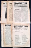 1942-1943 Csendőrségi lapok 10 száma (XXXII. évf. 13-14.,21-23., XXXIII. évf. 8.,10., 13.,18-19. számok.) Szerk.: besenyői Beöthy Kálmán. Változó állapotban, egy szám a borítóján szakadozott, egy szám gerincén javítás.