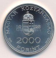 1998. 2000Ft Ag "Integráció az EU-ba - EURO II" kapszulában, tanúsítvánnyal T:BU Adamo EM1...