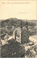 Brno, Brünn; Blick vom Rathausturm gegen den Spielberg, Dominikanerkirche / view from the town hall tower, church