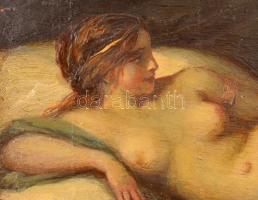 Lotz Károly (1833-1904): Vénusz és Ámor. Olaj, fa, jelzett (karcolt LK), hátoldalán "Lotz Károl...