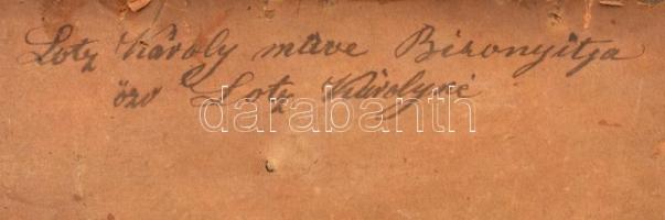 Lotz Károly (1833-1904): Vénusz és Ámor. Olaj, fa, jelzett (karcolt LK), hátoldalán "Lotz Károl...