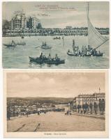 4 db RÉGI olasz városképes lap / 4 pre-1945 Italian town-view postcards: Lido di Venezia, Trieste, F...
