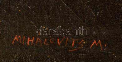 Mihalovits Miklós (1888-1960): Fekvő női akt. Olaj, vászon (festék hibákkal), jelzett. Sérült, dekor...