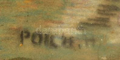 Poll jelzéssel: Libák. Pasztell, papír, üvegezett keretben, 34×44 cm