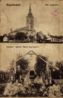 1915 Hegyközújlak, Uileacu de Munte; Református templom, Ferencz Testvér Mária kápolna / Calvinist church, chapel + &quot;HEGYKÖZÚJLAK POSTAI ÜGYN.&quot; (EB)