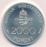 1997. 2000Ft Ag "Integráció az EU-ba-EURO I" kapszulában, tanúsítvánnyal T:BU Adamo EM147