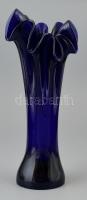 Fújt váza,jelzés nélkül, alján csorbákkal, m: 29 cm