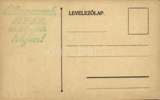 A Magyar Királyi Folyam- és Tengerhajózási Rt. Budapest-Dömösi vonala, térkép, hátoldalon MFTR reklá...