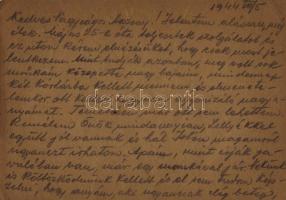 1944 Forgács Zoltán zsidó 101/324 KMSZ (közérdekű munkaszolgálatos) levele Friedmann Vilmosnének a  ...