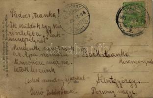 Trencsén, Trencín; társaság katonákkal / group photo with soldiers. Stern M. és Fia cs. és kir. udva...