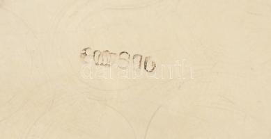 Ezüst(Ag) áttört Hildesheim rózsás ovális tál, jelzett, 17×13,5 cm, nettó: 106,4 g