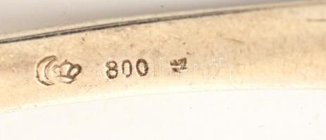 Ezüst(Ag) rózsás villa, 3 db, jelzett, h: 13; 14,5 és 19 cm, nettó: 59,5 g