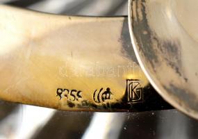 Ólomkristály hamutál, ezüst(Ag) peremmel, jelzett, d: 13,5 cm