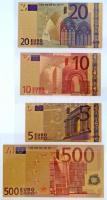 2002. 5E-500E (7xklf) aranyozott bankjegy replikák T:I 2002. 5 Euro - 500 Euro (7xdiff) gold plated banknote replicas C:UNC