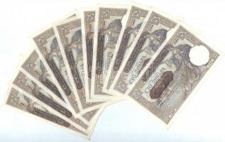 Szerbia / Német megszállás 1941. 100D (10x) közte sorszámkövető párok és hármasok T:I- 
Serbia / Ge...