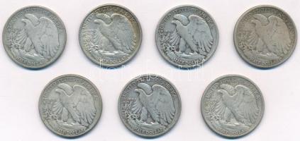 Amerikai Egyesült Államok 1934-1945. 1/2$ Ag (7xklf) T:2-3 patina 
USA 1934-1945. 1/2 Dollar Ag (7x...