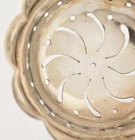 Antik ezüst(Ag) teaszűrő kanál, jelzett, javított, h: 18 cm, nettó: 43 g