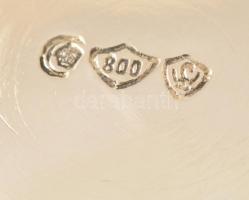 Ezüst(Ag) talpas tálka, jelzett, d: 12 cm, m: 6 cm, nettó: 68,7 g