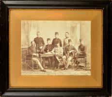 cca 1910 Osztrák-magyar katonák csoportképe, középen Josef Pavlíček/Pavlíček József főhadnaggyal, a ...