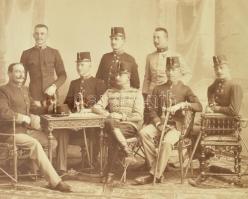 cca 1910 Osztrák-magyar katonák csoportképe, középen Josef Pavlíček/Pavlíček József főhadnaggyal, a ...