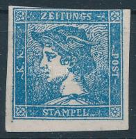 Newspaper stamp IIIb Certificate: Steiner, Hírlapbélyeg IIIb tipus kék színű bélyeg  Certificate: Steiner
