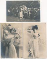 6 db RÉGI fotó képeslap: hölgyek, Apponyi Albert (?) / 6 pre-1945 photo postcards: ladies, Albert Ap...