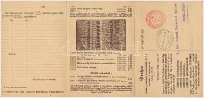 1935 Dreher Kőbányai Serfőzde és Csokoládégyár rt. 3-részes kihajtható reklámlapja. Belül megrendelőlappal / Hungarian brewery and chocolate factorys 3-tiled folding advertising postcard, with order form (EK)