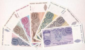 Horvátország / Krajna Szerb Köztársaság 1993-1994. 1000D-50.000.000.000D (7xklf) T:I
Croatia / Repu...