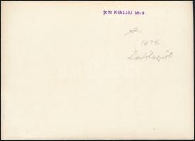 1934 Kinszki Imre (1901-1945) budapesti fotóművész hagyatékából, pecséttel jelzett vintage fotó, a s...