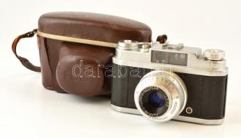 Foca Focasport Ib 35mm-es francia fényképezőgép, szép, működőképes állapotban, eredeti bőr tokjában / Vintage French 35mm viewfinder camera, in working condition, with original leather case