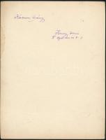 cca 1929 Kerny István (1879-1963) budapesti fotóművész hagyatékából aláírt, feliratozott, vintage fo...