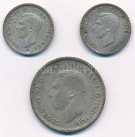 Vegyes: Nagy-Britannia 1944-1946. 6p Ag (2xklf) + Ausztrália 1947. 1Fl Ag T:2,2- egyiken ü.
Mixed: ...