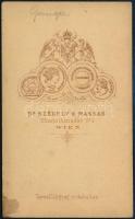 cca 1868 Ganger feliratú, Bécsben készült vintage fénykép, dr. Székely és Massak műterméből, vizitká...