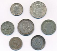 Vegyes 7db-os Ag érme tétel, közte holland, portugál, egyiptomi és szovjet darabok T:2-3 Mixed 7pcs of Ag coin issues from among others Netherlands, Portugal, Egypt and the Soviet Union C:XF-F