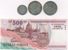 Vegyes: 1894. 1K Ag "Ferenc József" + 1947. 5Ft Ag "Kossuth" (2x) + 2006. 500Ft ...