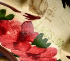 Városlődi majolika kerámia emlék áttört kulacs (Balatonalmádi fürdő), apró máz hibával, jelzett, m:1...