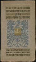 1908 Az Interparlamentáris Unió konferenciájának programja 36p képekkel.